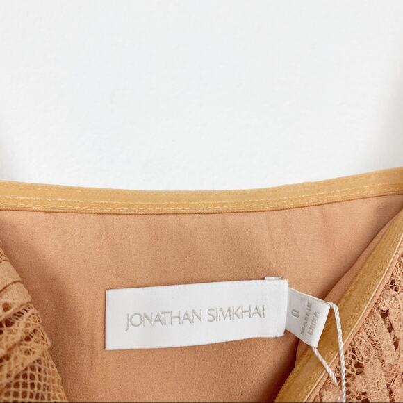 NEW Jonathan Simkhai Bonnie Silk Lace Plisse Dress - Picture 9 of 13